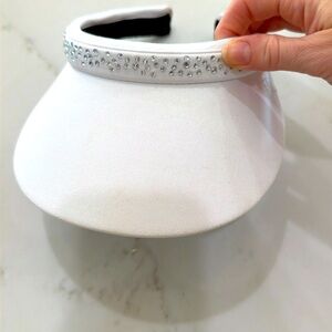 White visor with silver sparkles